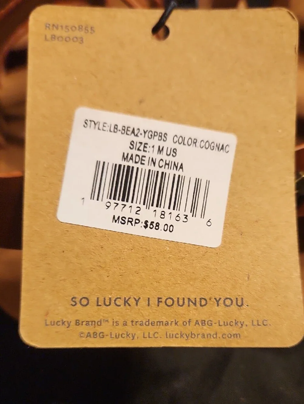 Lucky Brand Cognac Leather Sandals